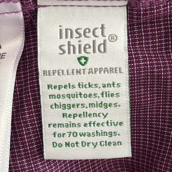 Insect Repellent Purple Long Sleeve Slit Button Down - Picture 11 of 12